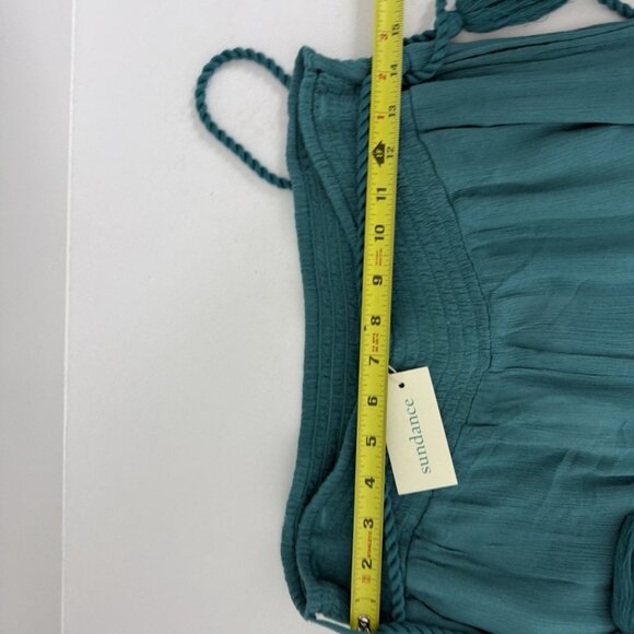 NWT Sundance "Spice Route" Embroidered Wide Leg Viscose Pants Sz M Teal $118 - Picture 14 of 15